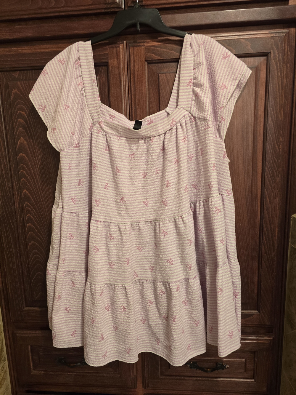 SHEIN Pink and White Striped Curve+ Top